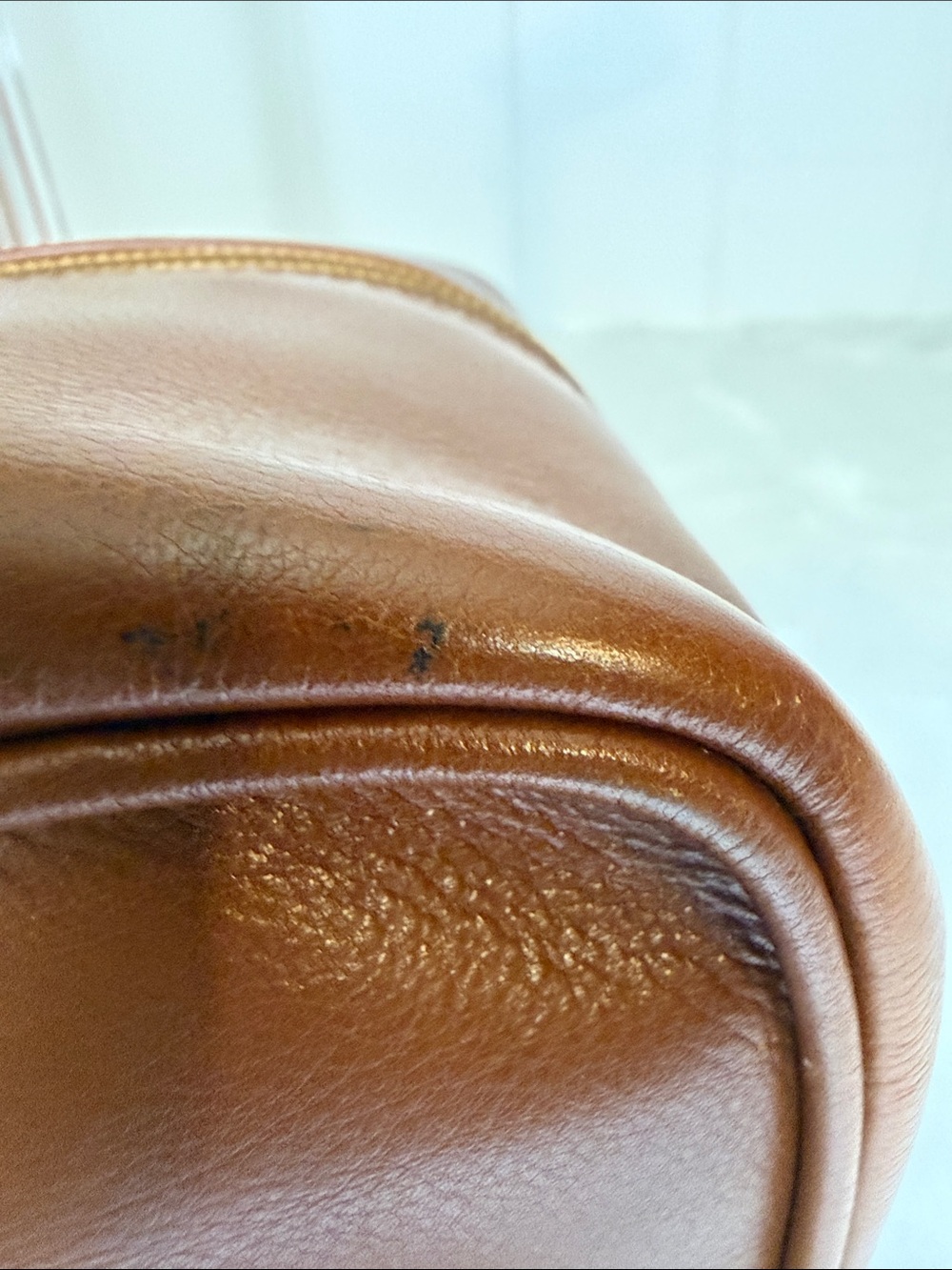 Vintage Gucci Horsebit Leather Train Case Vanity Cosmetic Bag Brown Italy - Picture 10 of 12